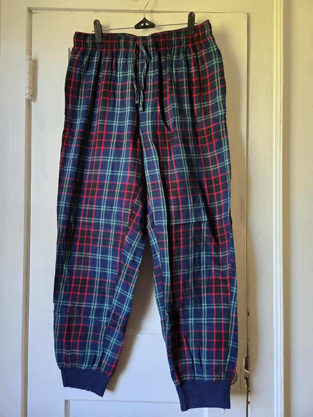Lands' End Plaid Jogger Pants - Navy, Red & Green Men's Medium 32-34